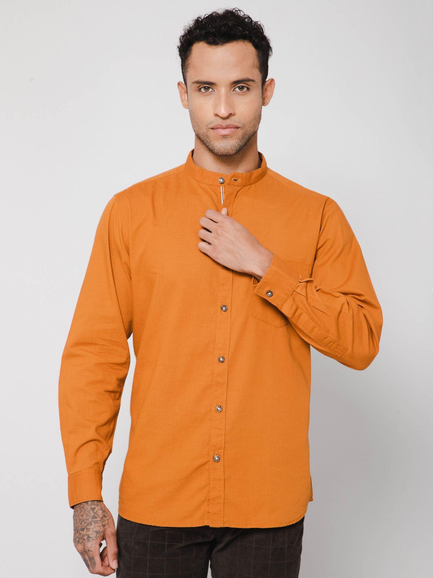 men mustard shirt