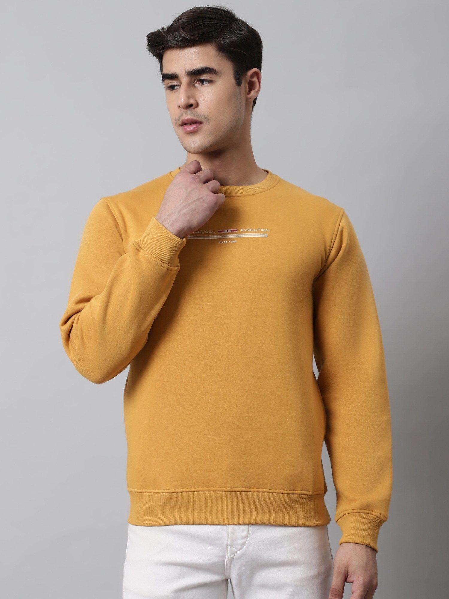 men mustard sweatshirt