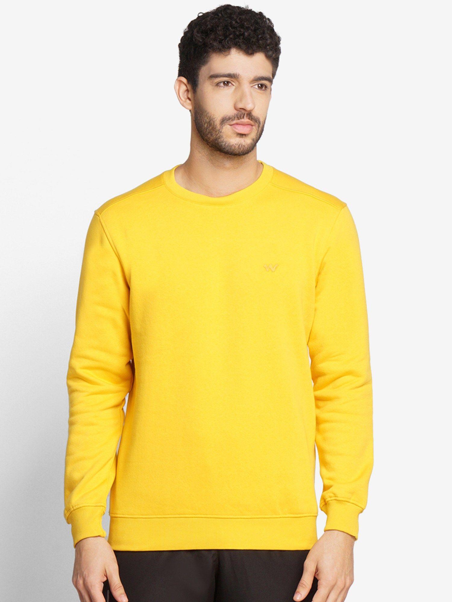 men mustard sweatshirt