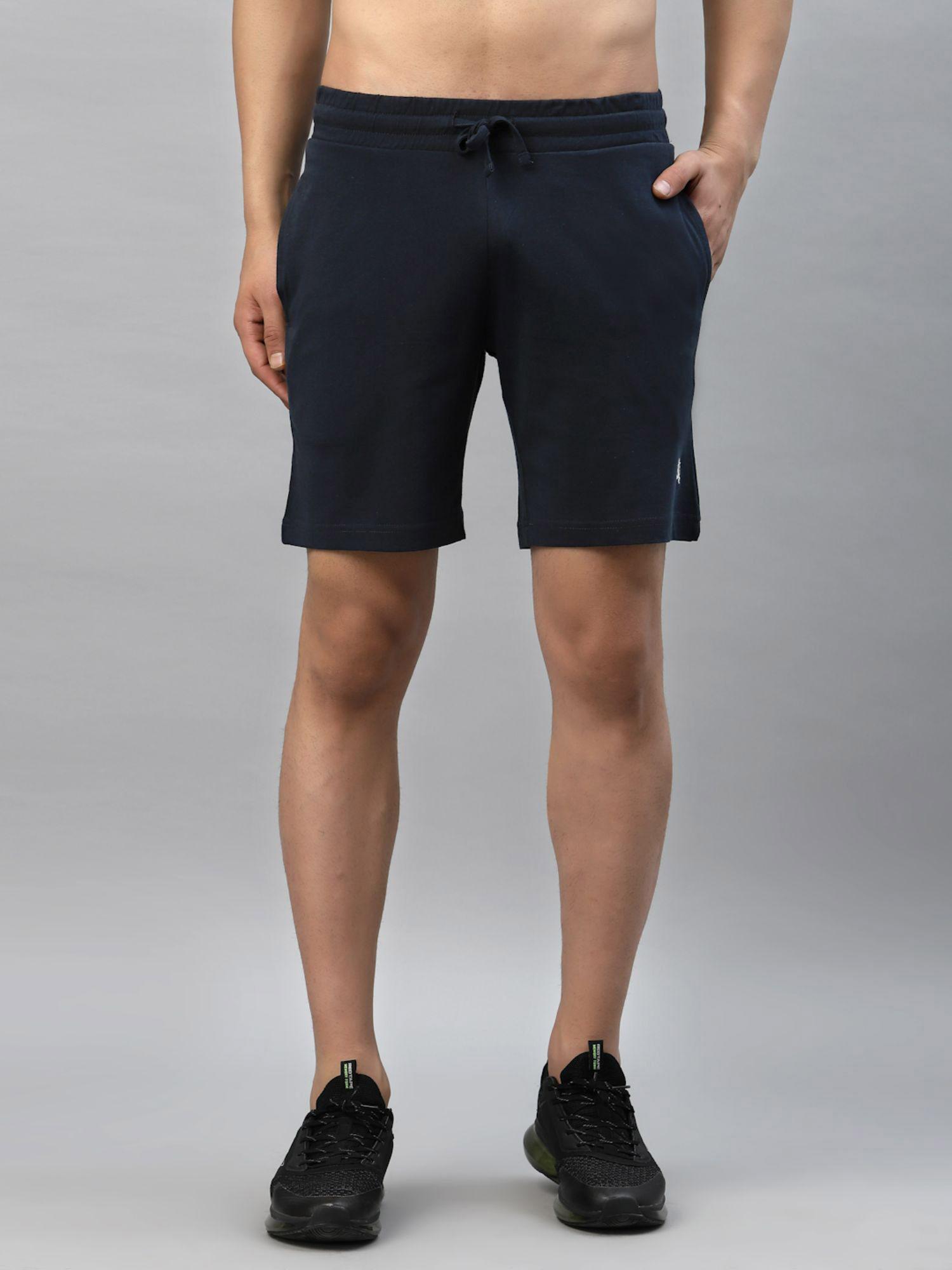 men navy activewear shorts