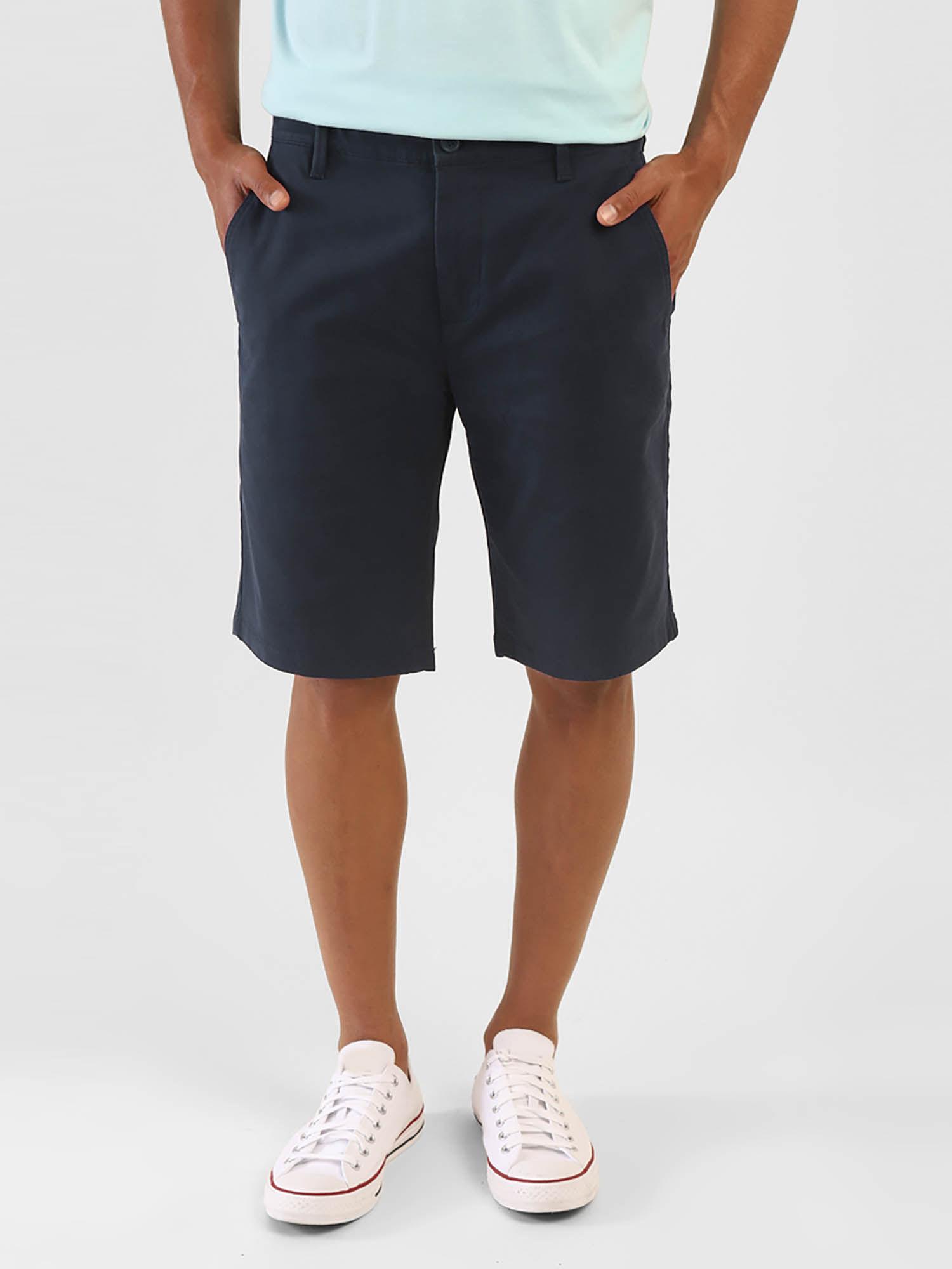 men navy blue chino shorts
