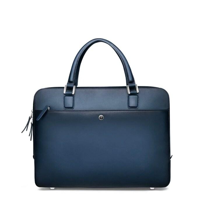 men navy blue ducorium spencer 14 inch slim laptop business bag