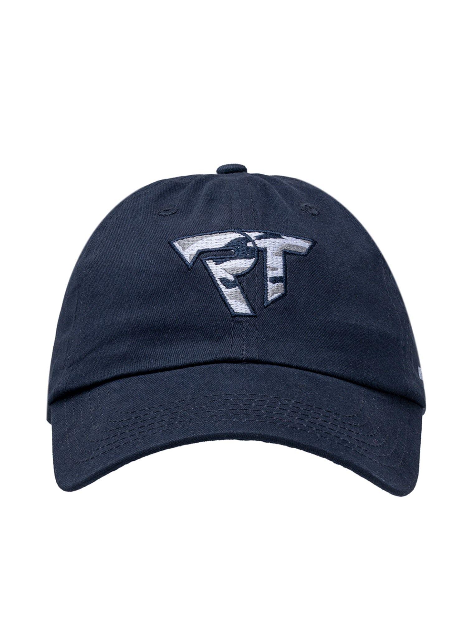 men navy blue free size cap