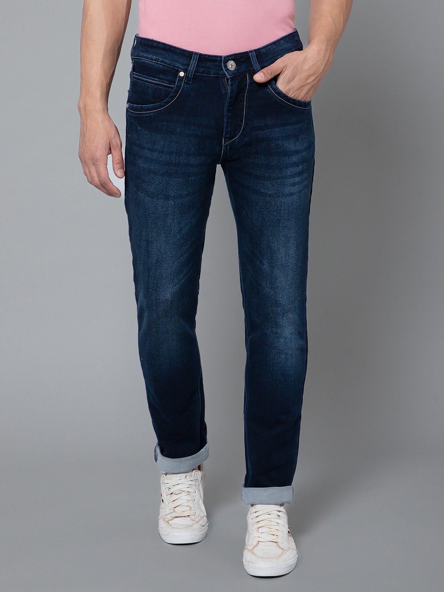 men navy blue jeans