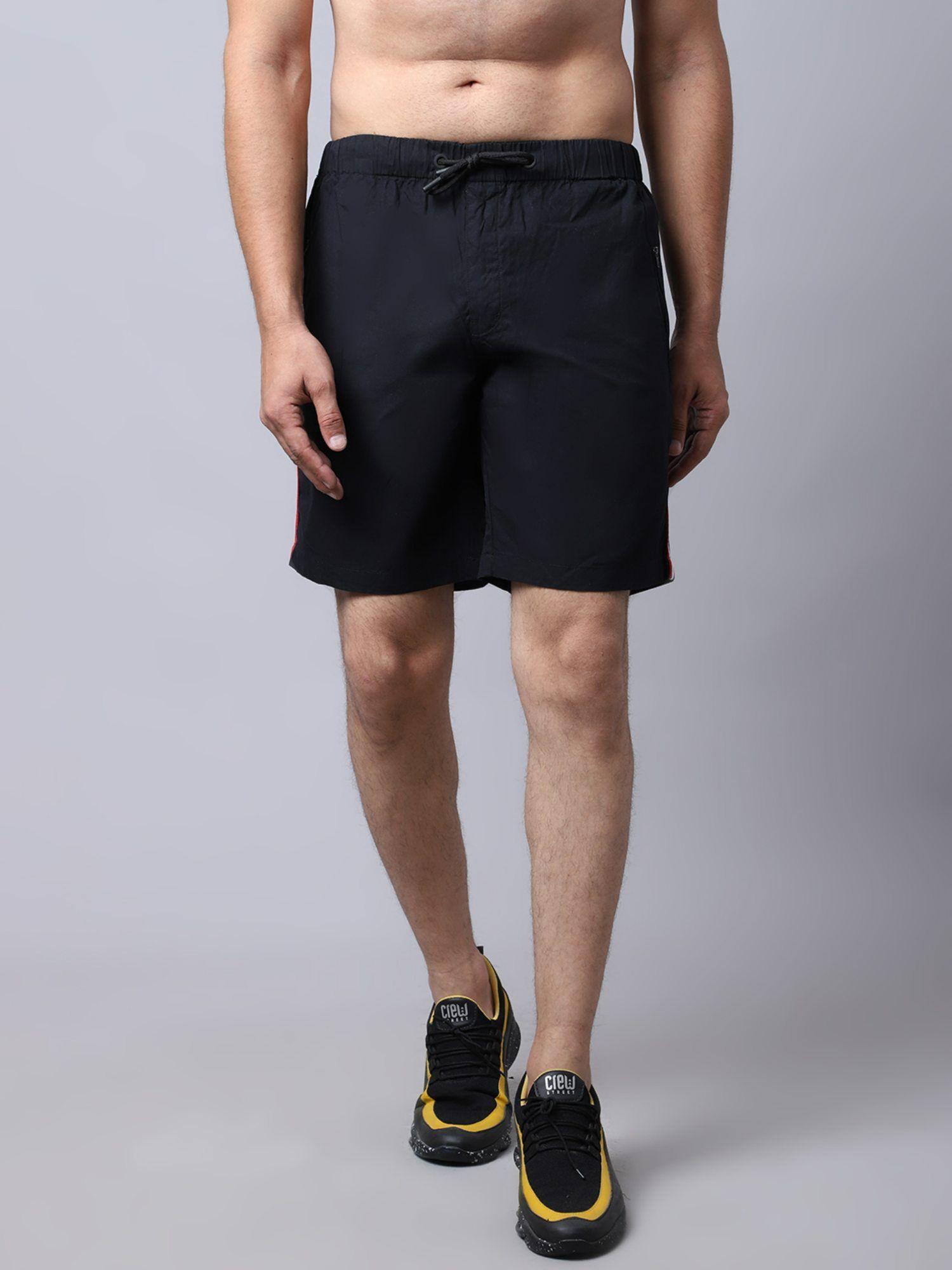 men navy blue shorts