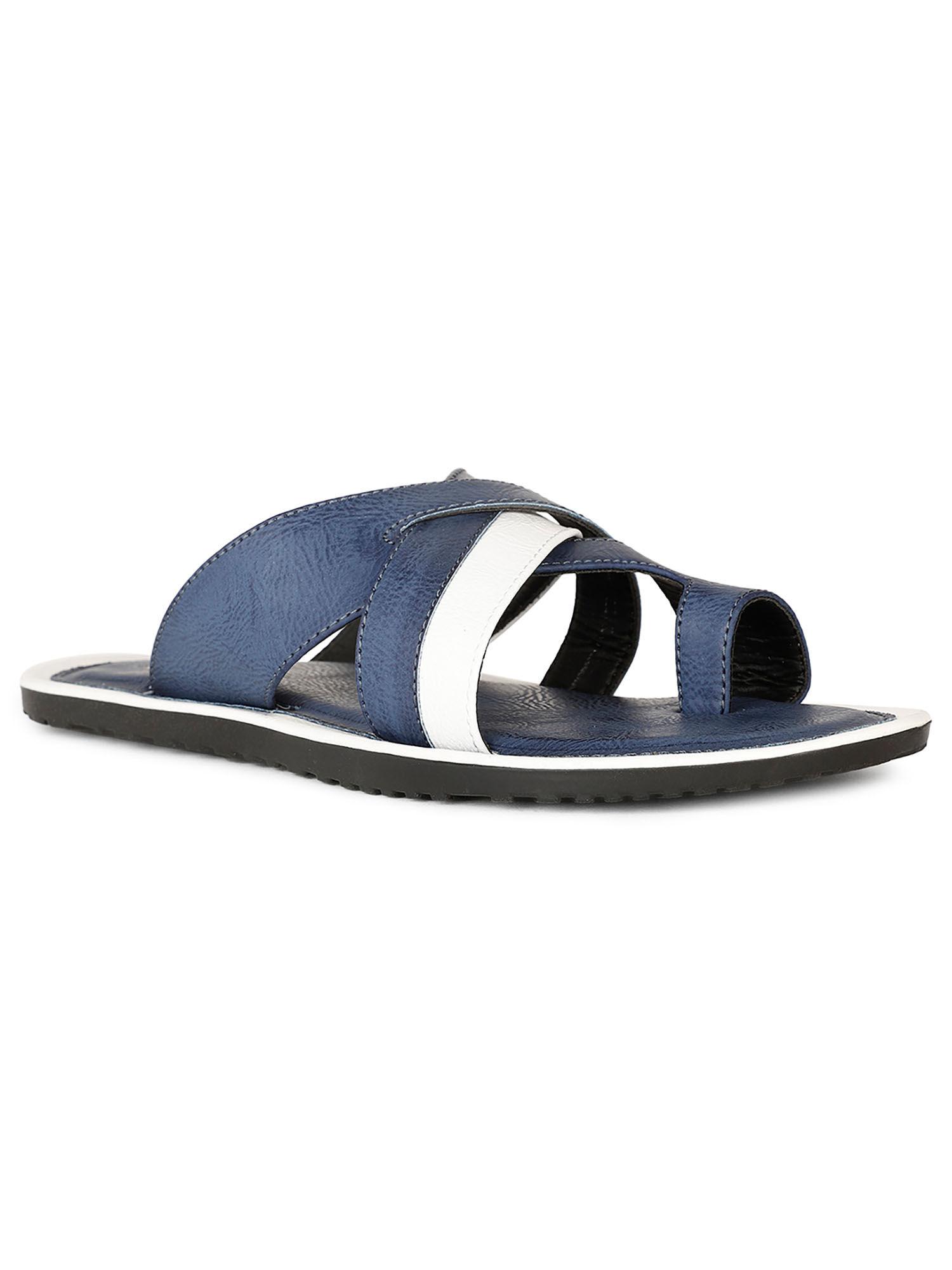 men navy blue slip on flipflops