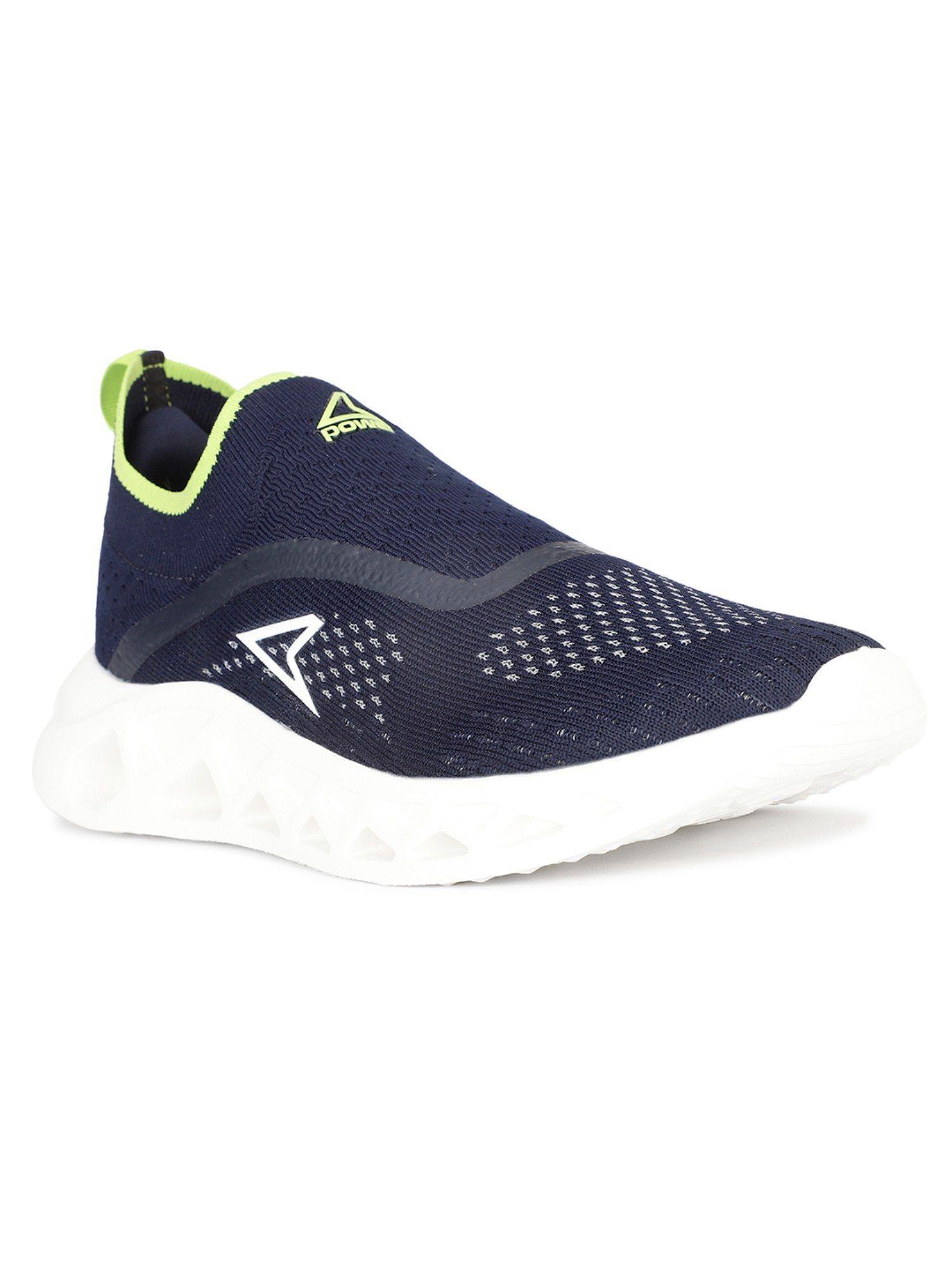 men navy blue slip-on sports shoes