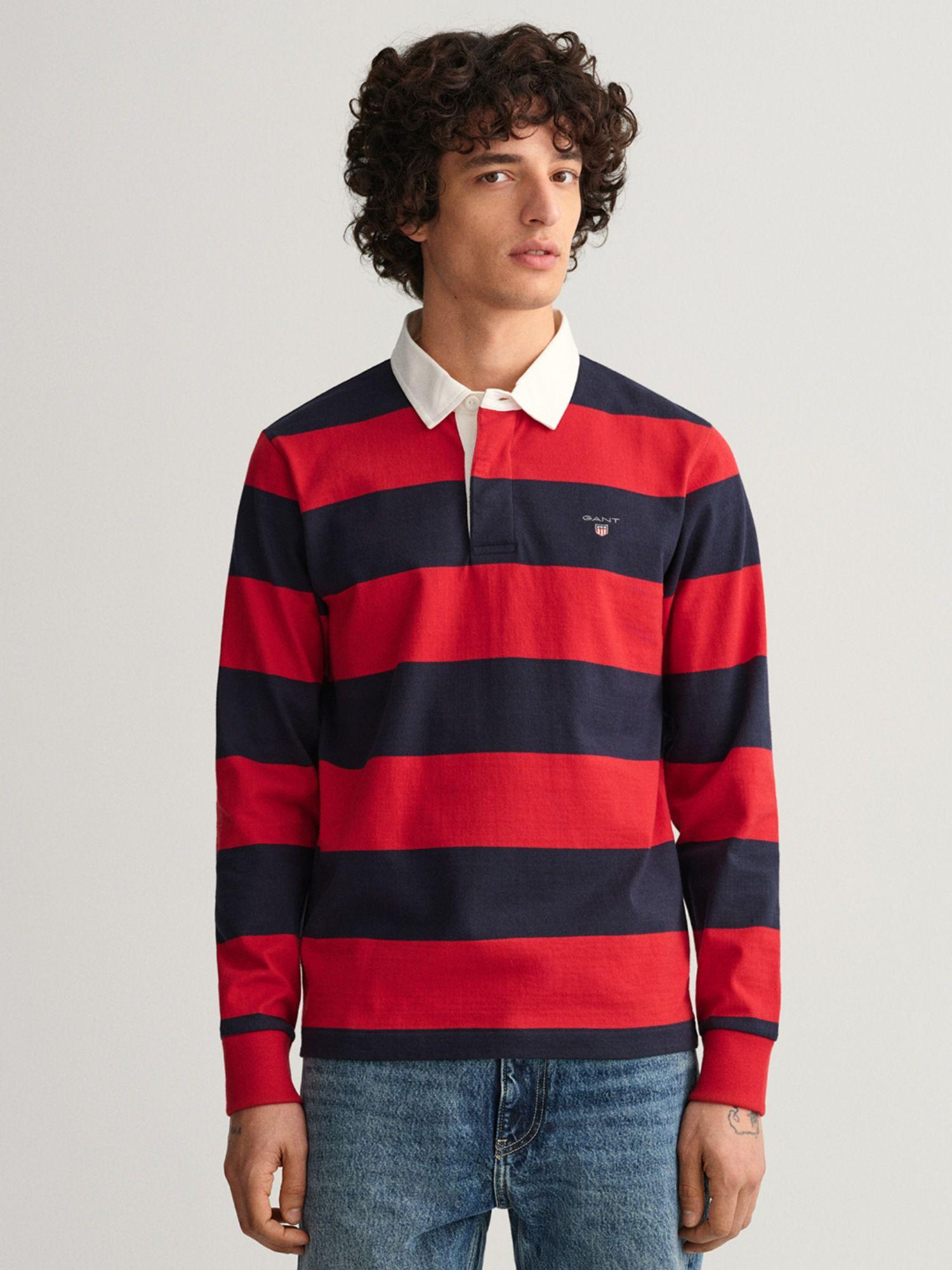 men navy blue striped regular fit polo t-shirt