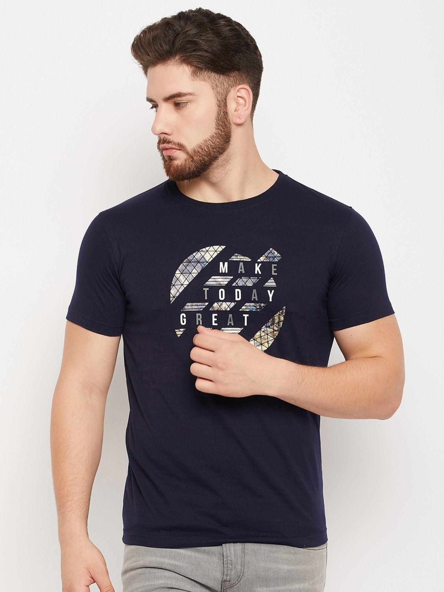 men navy blue t-shirt