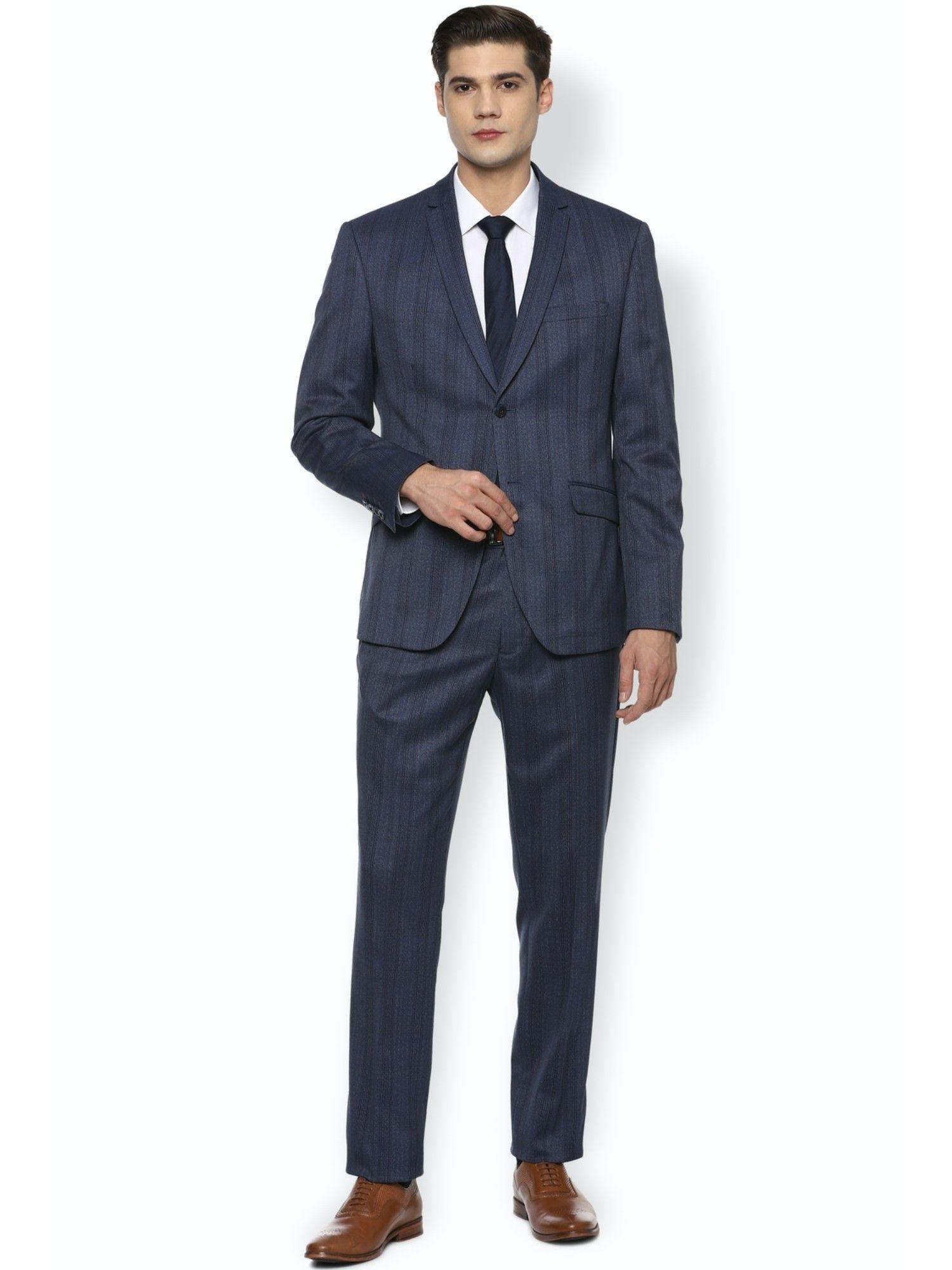 men navy blue two piece suit (set of 2)