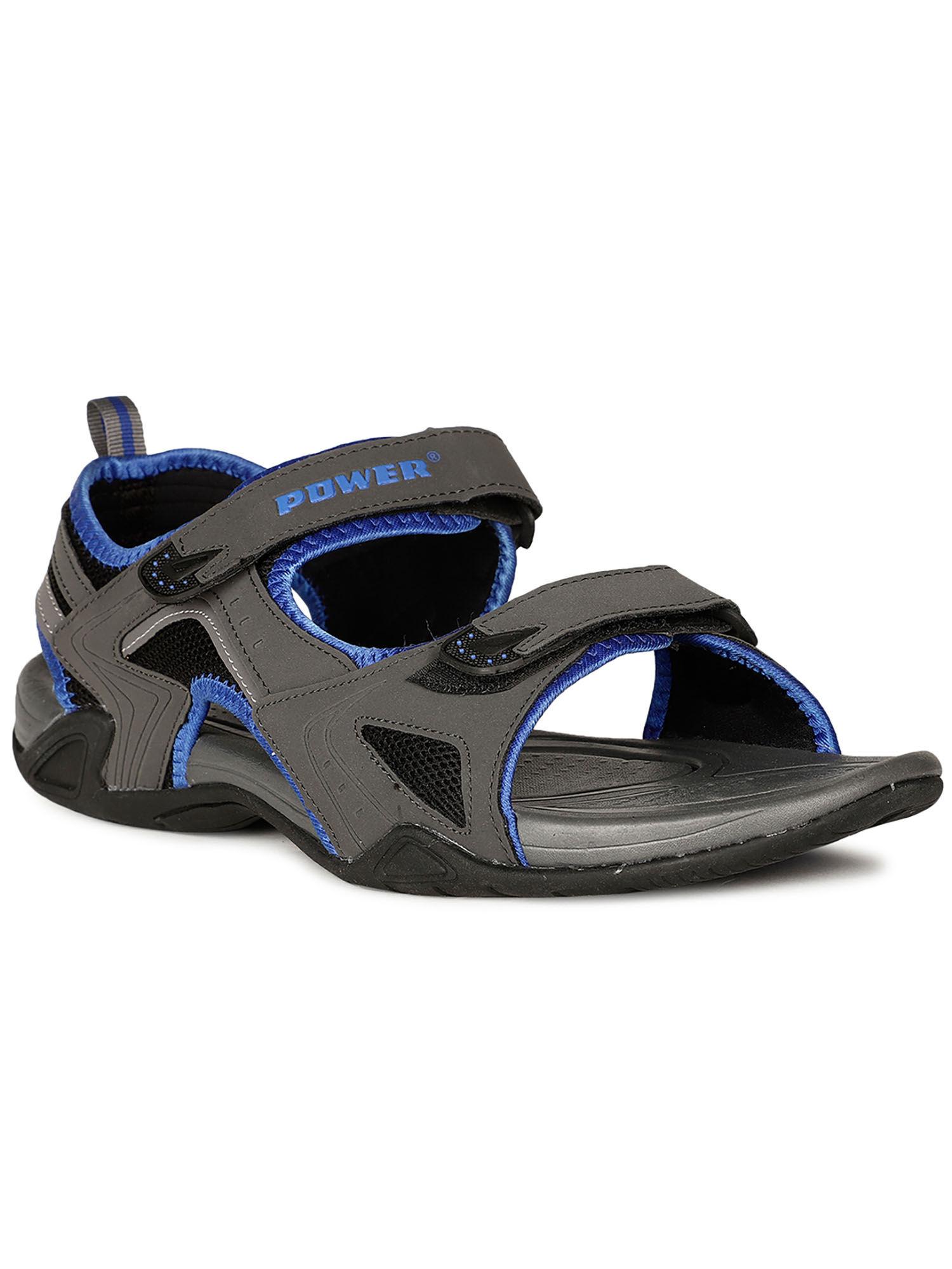 men navy blue velcro sandals