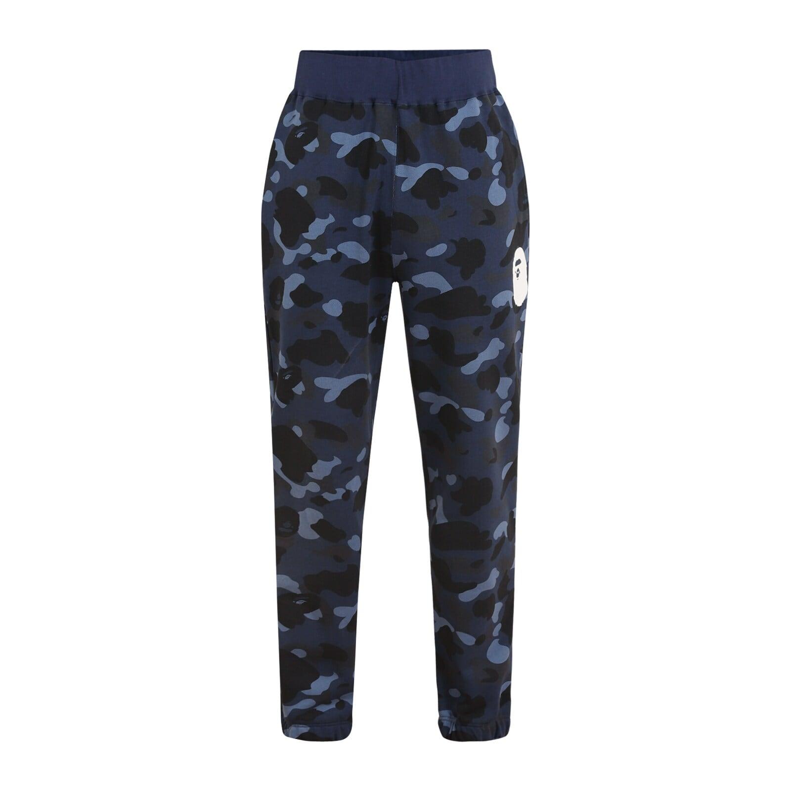 men navy camouflage printed sweatpants