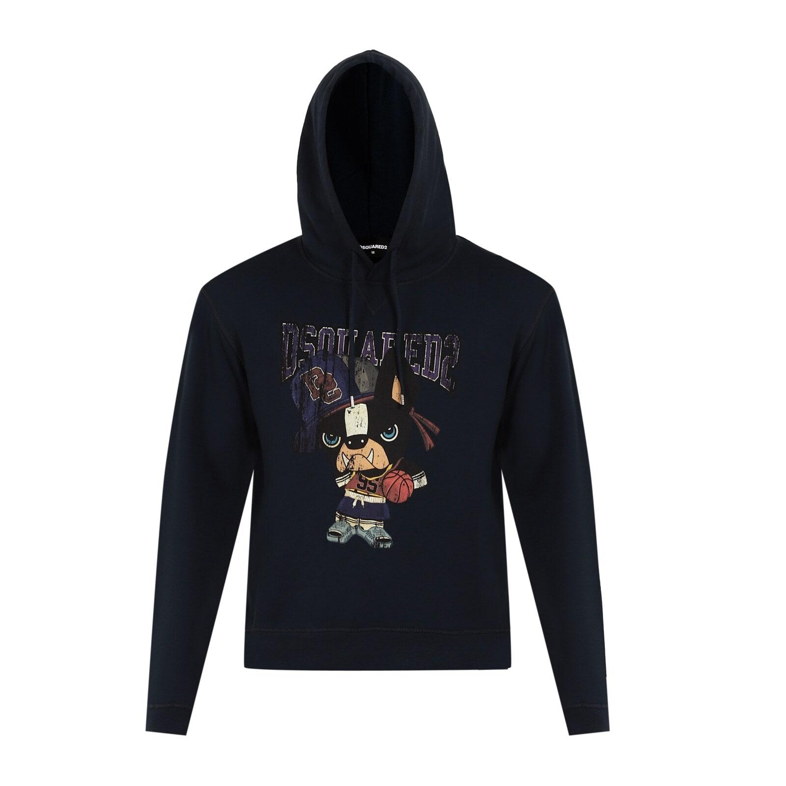 men-navy-cartoon-print-cool-fit-hoodie