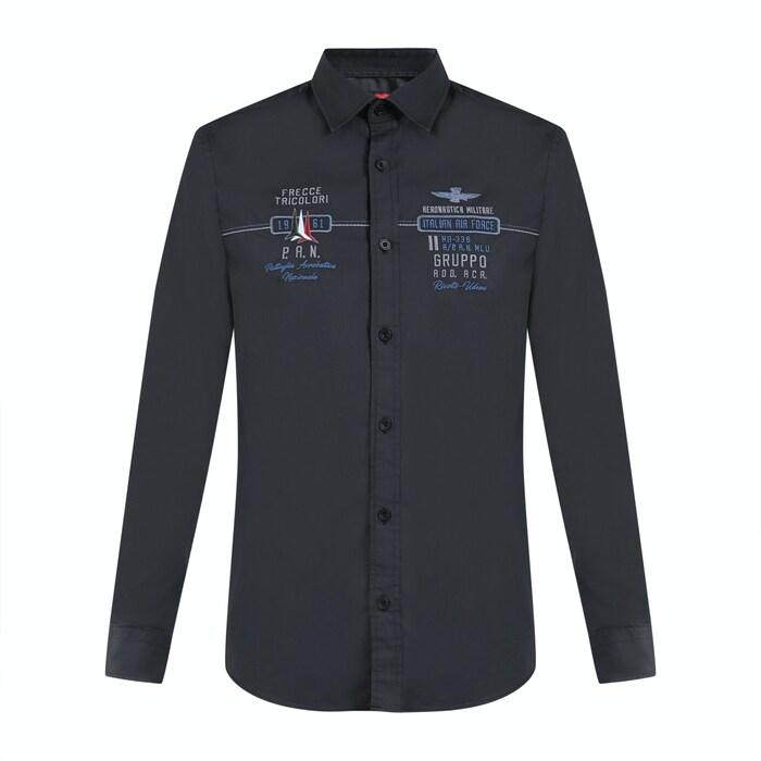 men navy chest branding shirt