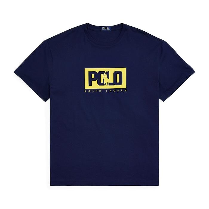 men navy classic fit logo jersey t-shirt