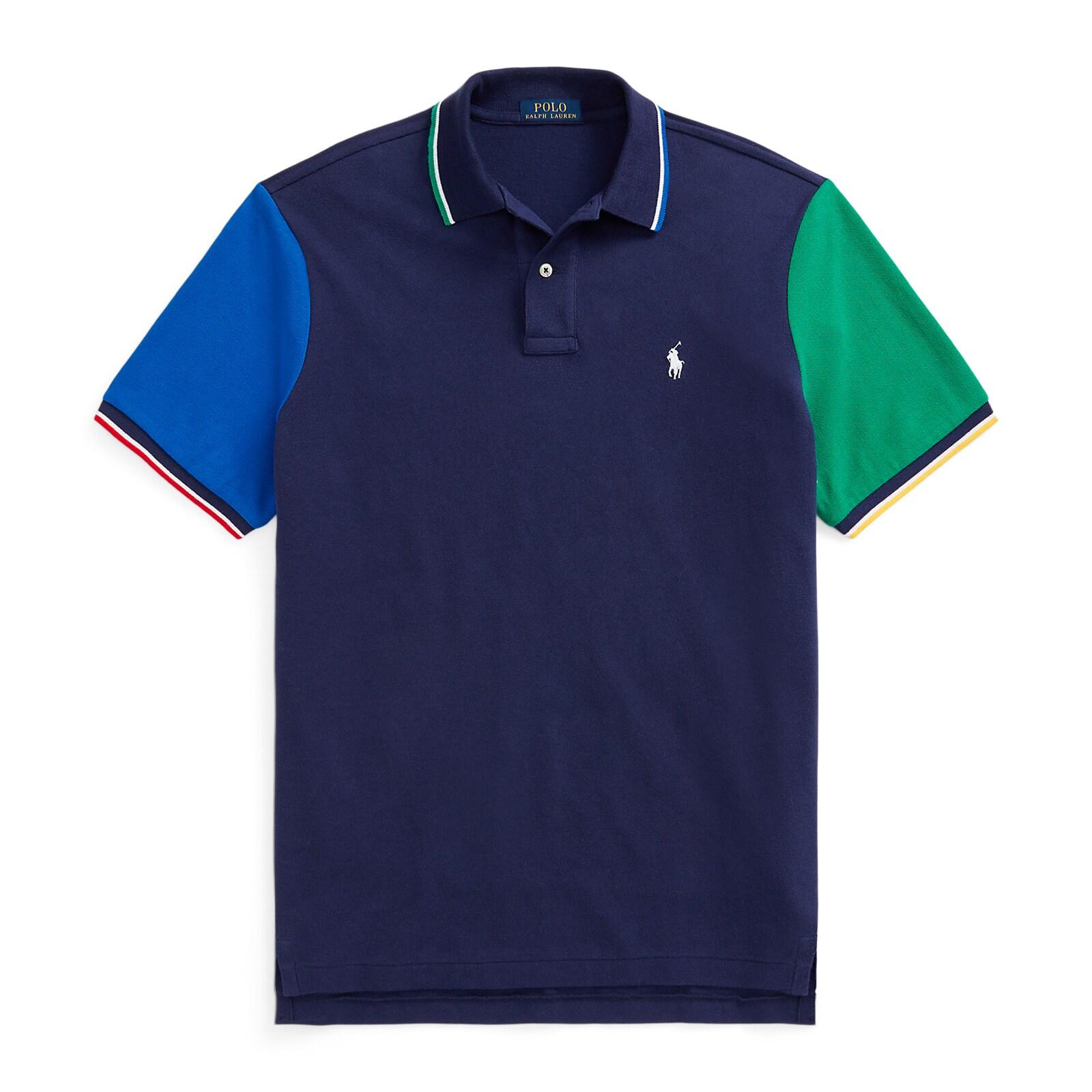 men navy classic fit mesh polo