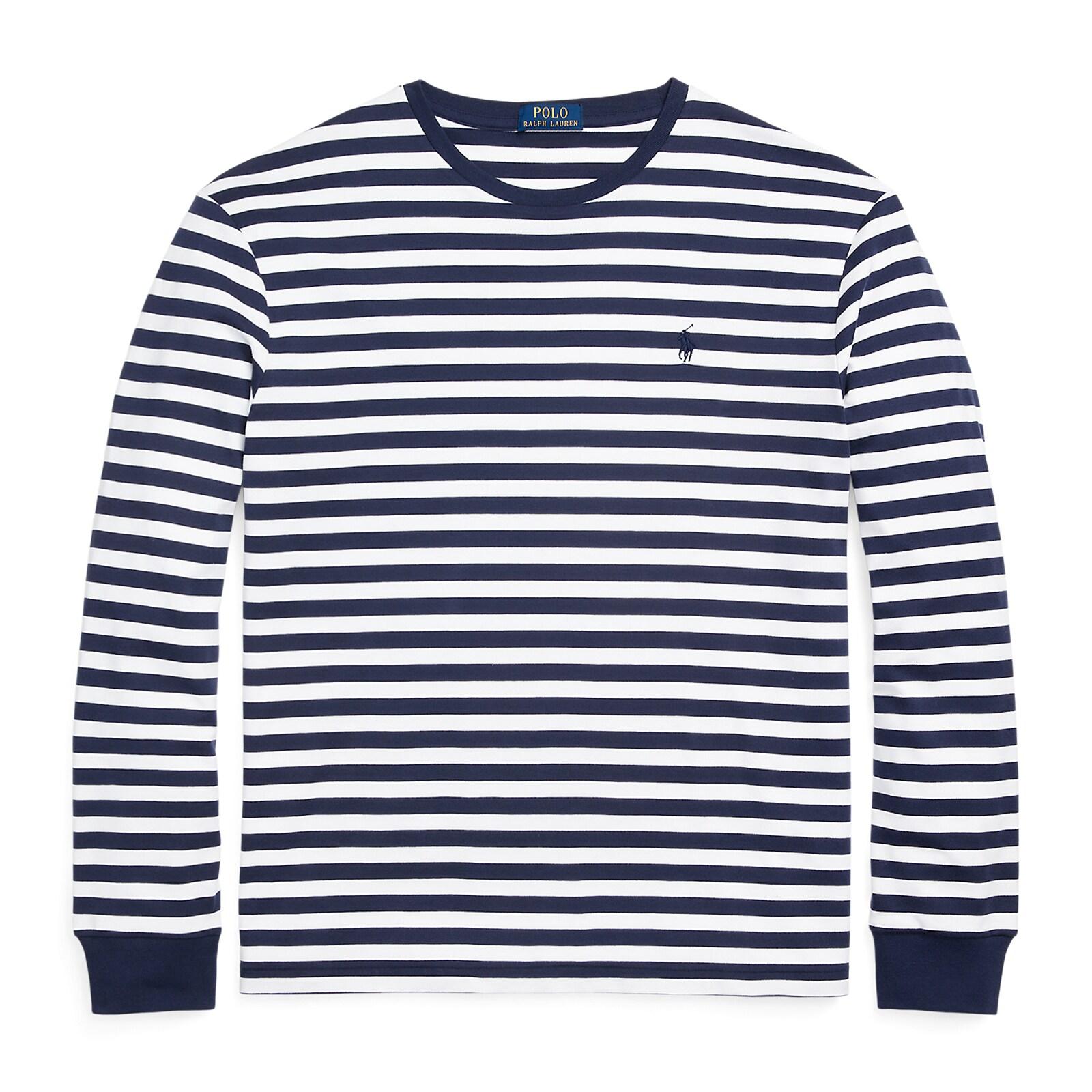 men navy classic fit striped soft cotton t-shirt