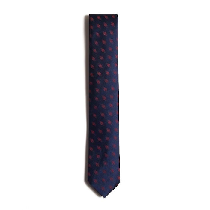 men navy diamond dot jacquard silk tie