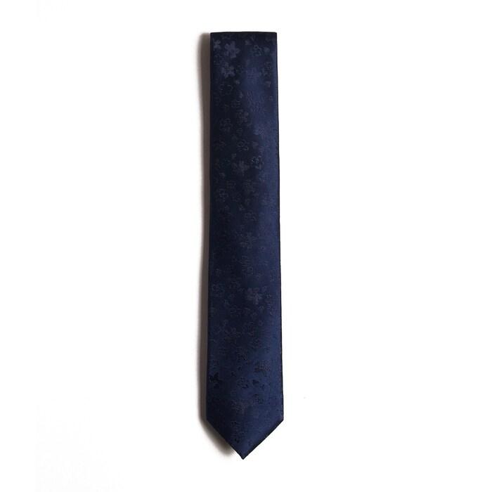 men navy ditsy magnolia jacquard silk tie