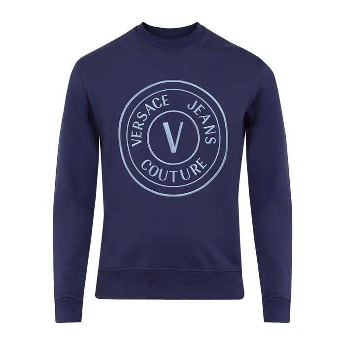 men navy embroidered circle branding sweatshirt