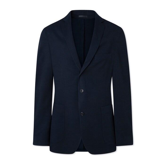 men navy heathered jersey blazer