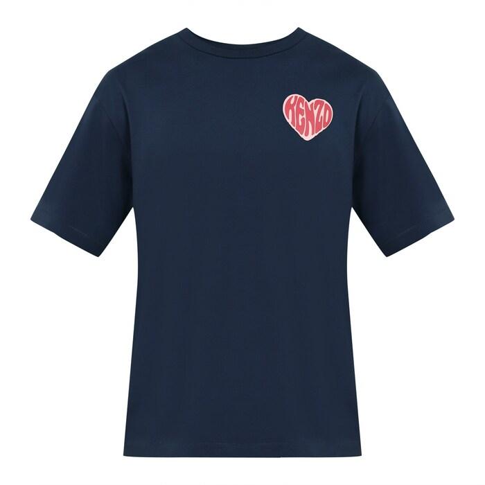 men navy kenzo heart logo t-shirt