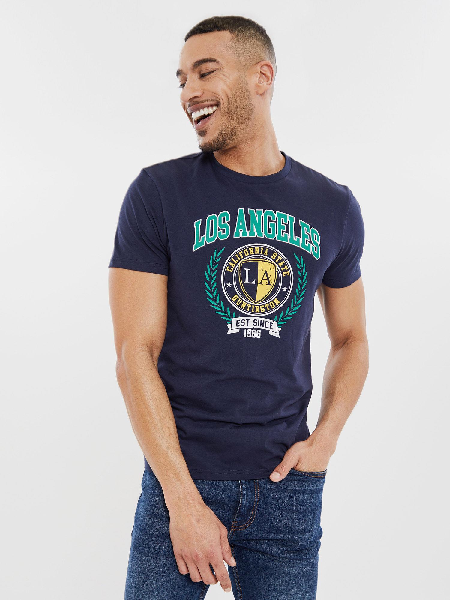 men navy los angeles collegiate t-shirt