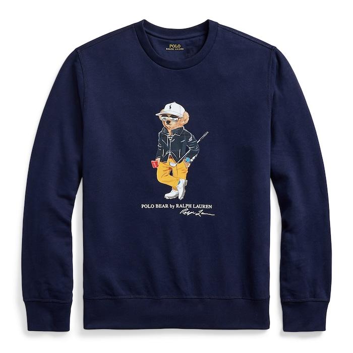 men navy polo bear performance fleece sweatshirt