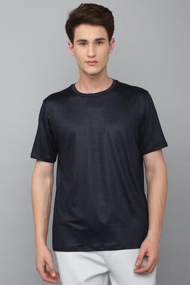 men navy print crew neck t-shirt