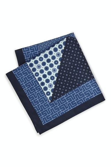 men navy print formal pocket square