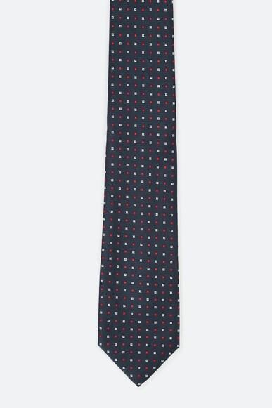 men navy print tie