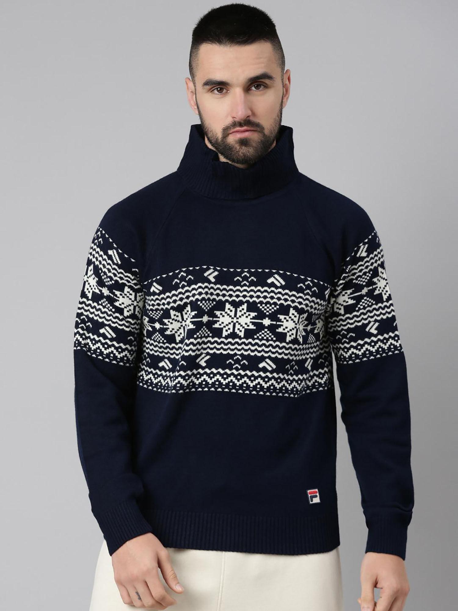 men navy printed sweatshirt