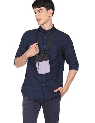 men navy pure cotton solid casual shirt