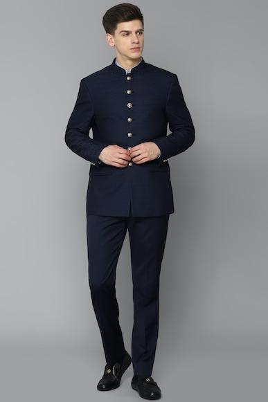 men navy regular fit textured party two piece suit