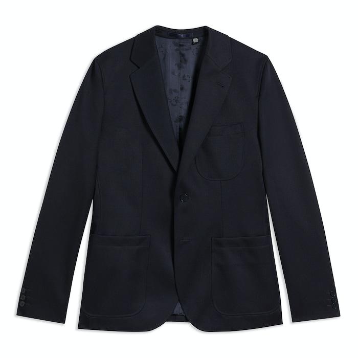 men navy single breasted jacket