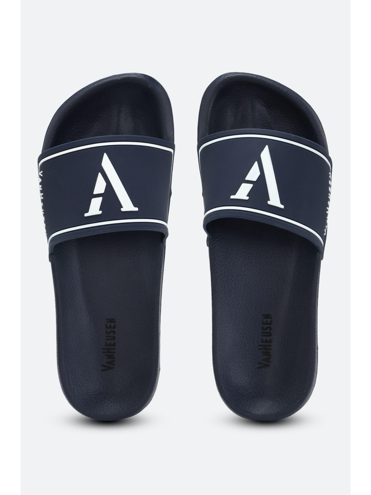 men navy sliders