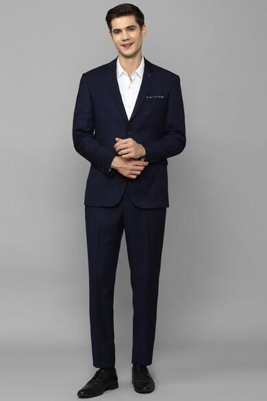 men navy slim fit check formal two piece suit