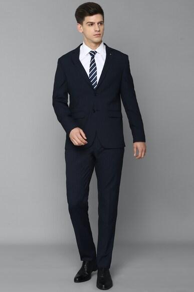 men navy slim fit stripe formal two piece suit