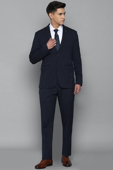 men navy slim fit stripe formal two piece suit