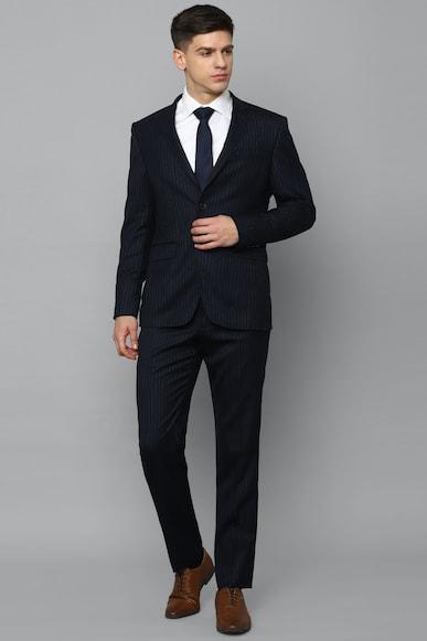 men navy slim fit stripe formal two piece suit