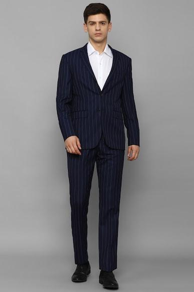 men navy slim fit stripe formal two piece suit