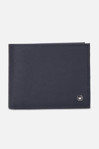 men navy solid 100% leather wallet
