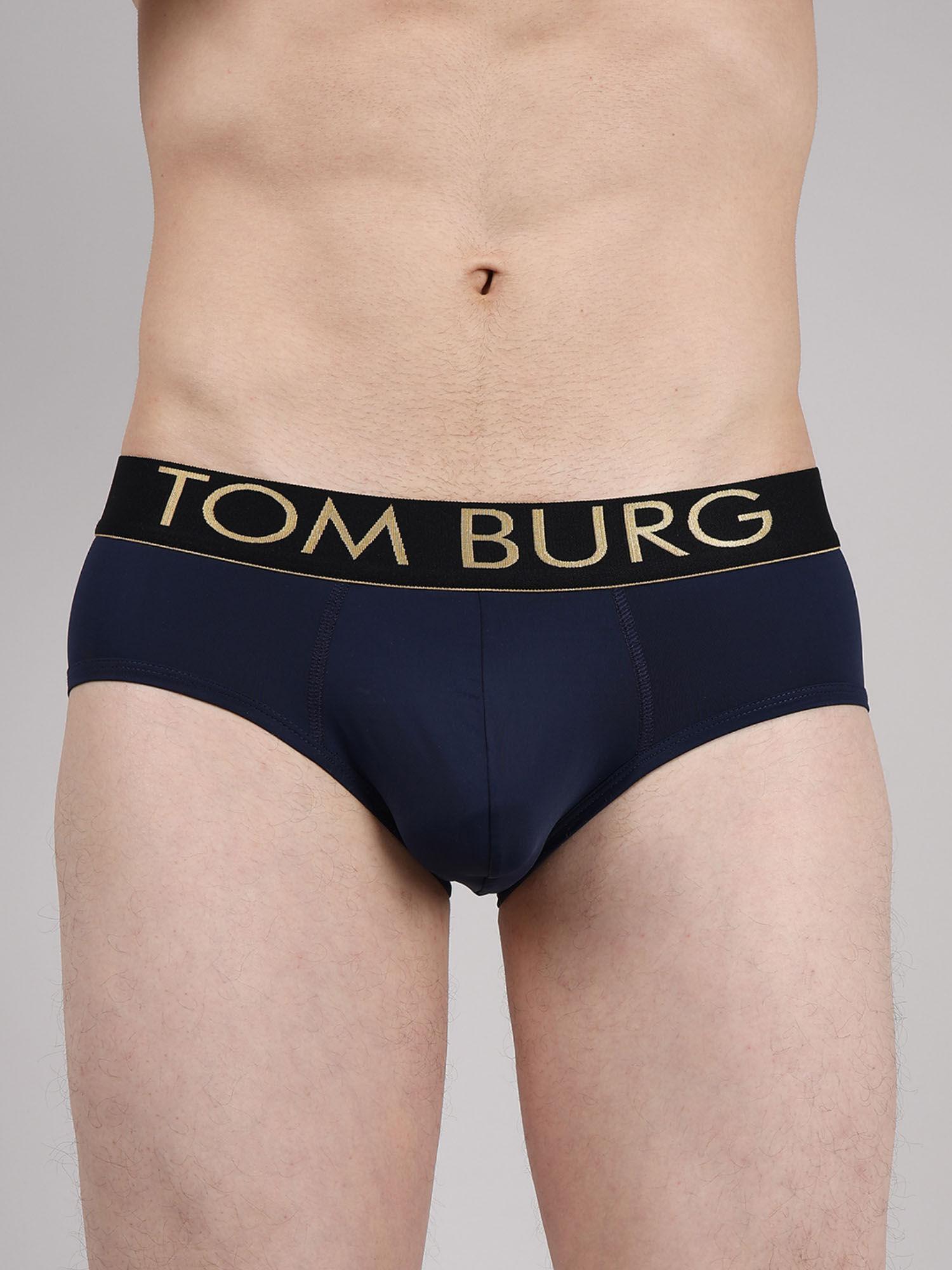 men navy solid brief with ultrasoft waistband