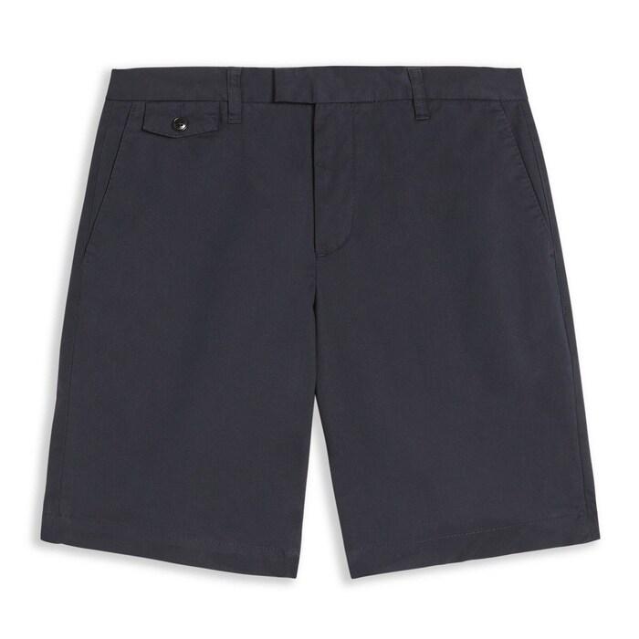 men navy solid chino shorts