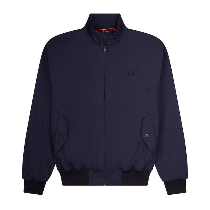 men navy solid harrington jacket