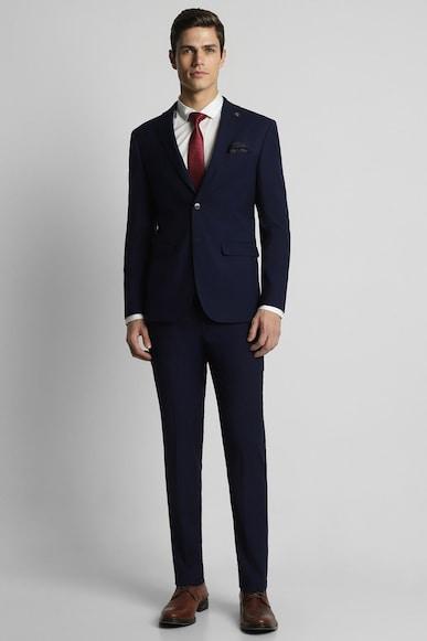 men navy solid slim fit formal two piece suit