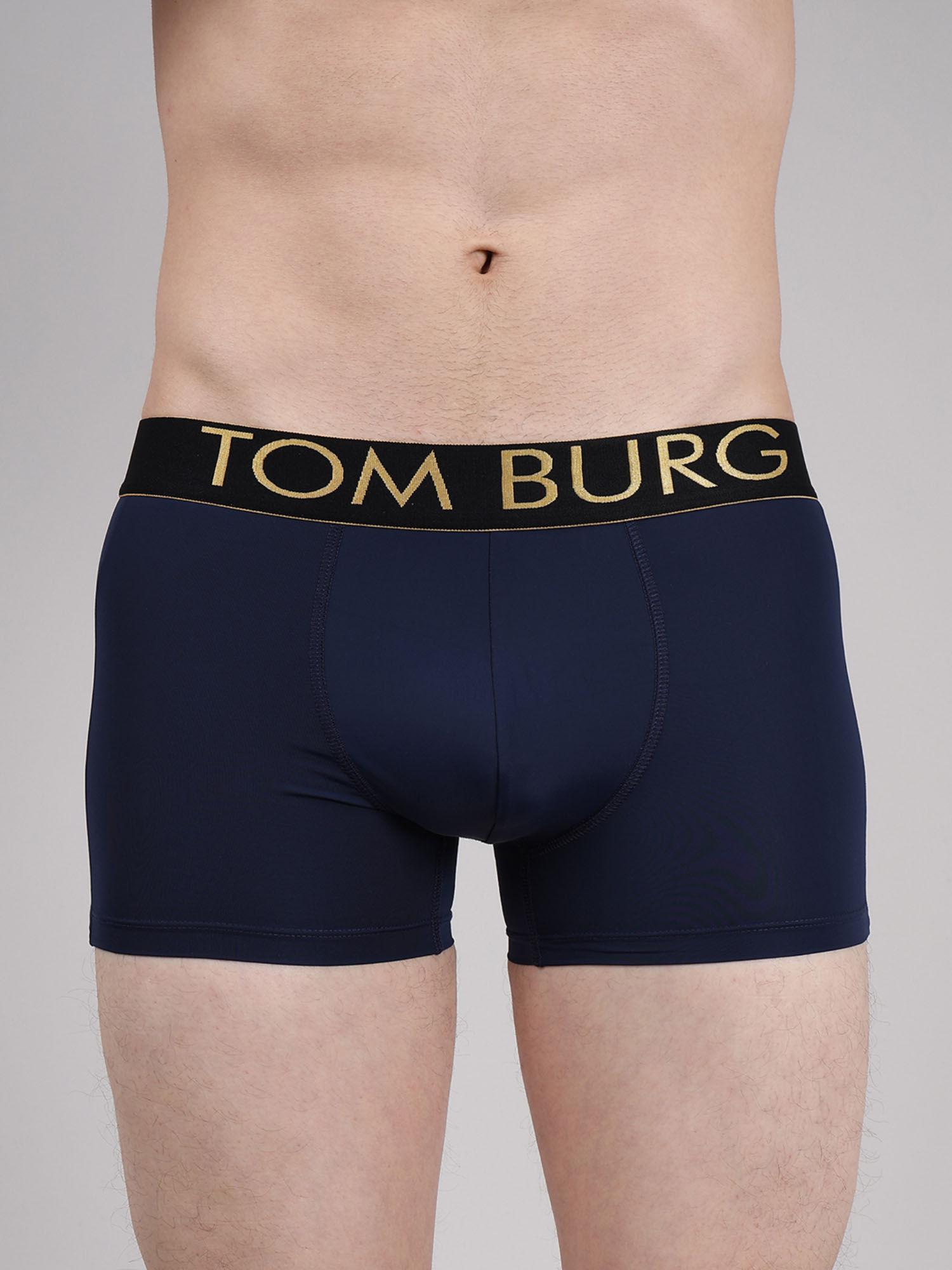 men navy solid trunk with ultrasoft waistband