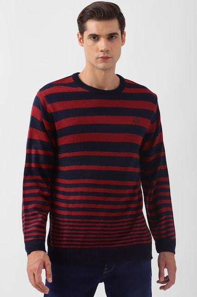 men navy stripe crew neck sweater