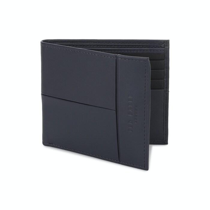 men navy t detailed bi-fold wallet