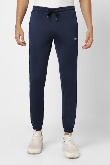 men navysolid casual jogger pants
